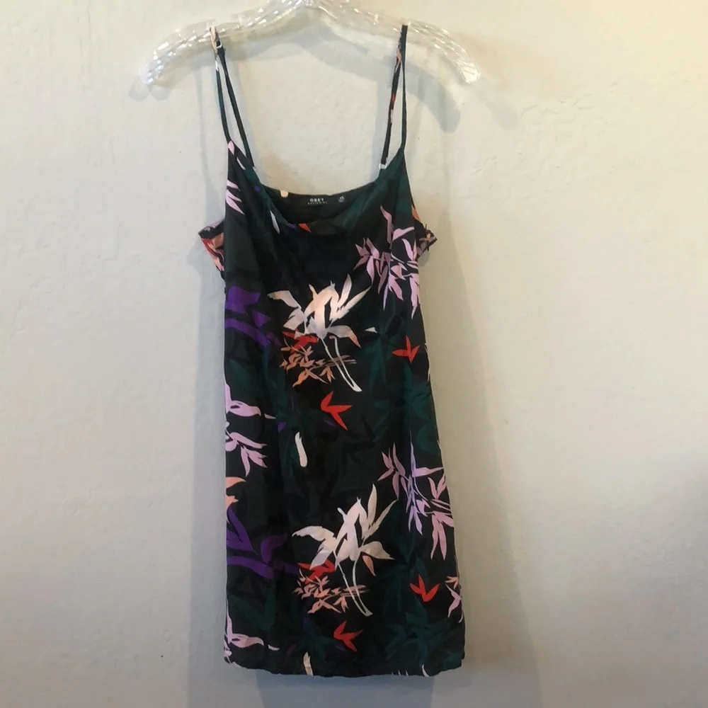Obey Calyx Tropical Print Dress - Size XS